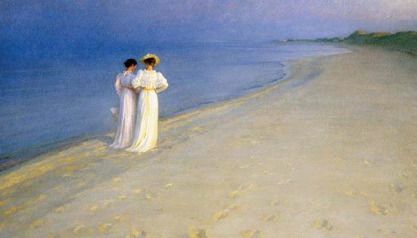 Peder Severin Kroyer Summer evening on Skagens Southern Beach oil painting picture